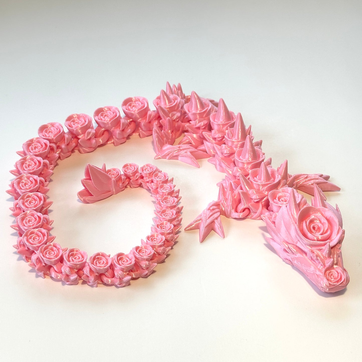 Large Rose Dragon - 3D Printed Articulating