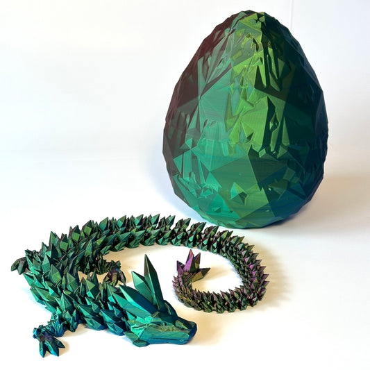 Large Crystal Dragon and Matching Egg Bundle
