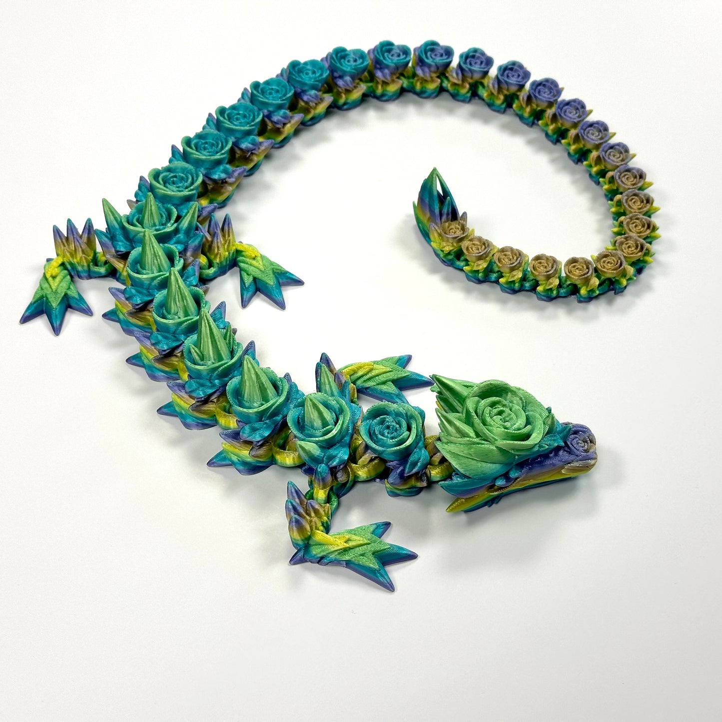 Large Rose Dragon - 3D Printed Articulating