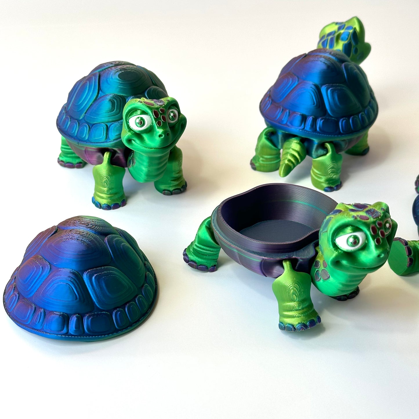 Flexi Turtle Box - Multi-Color 3D Printed Figure