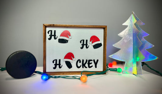 Ho Ho Hockey Laser Cut Sign