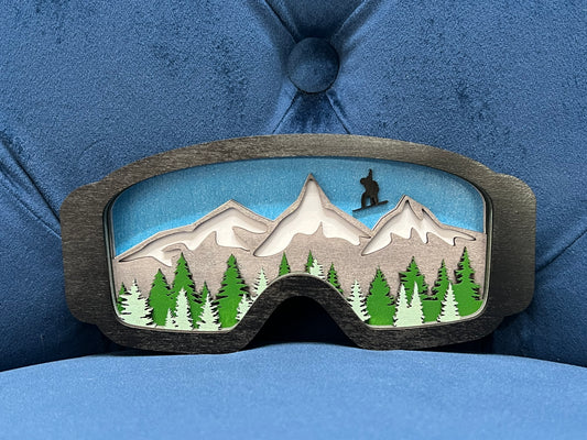 Ski/Snowboard Goggles - 3D Laser Cut, Layered Art